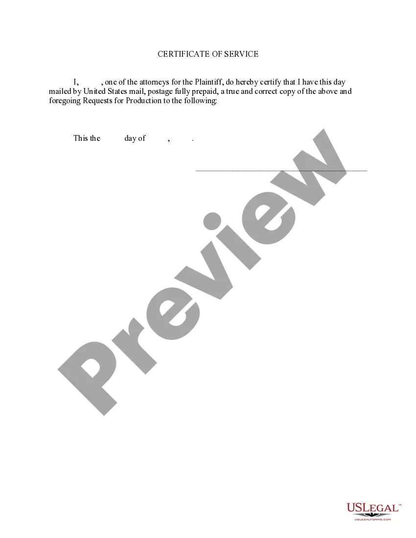 Preview Request for Production