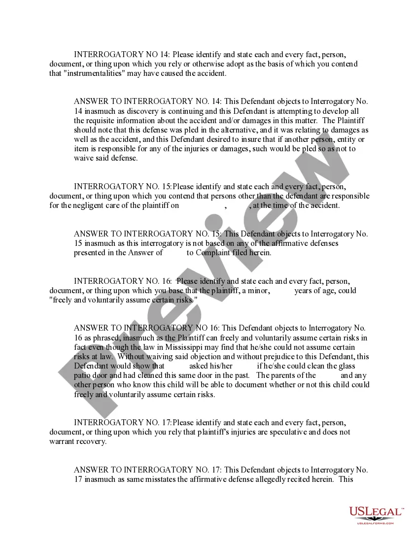 Get Response to Interrogatories by Defendant Preview Response to Interrogatories by Defendant