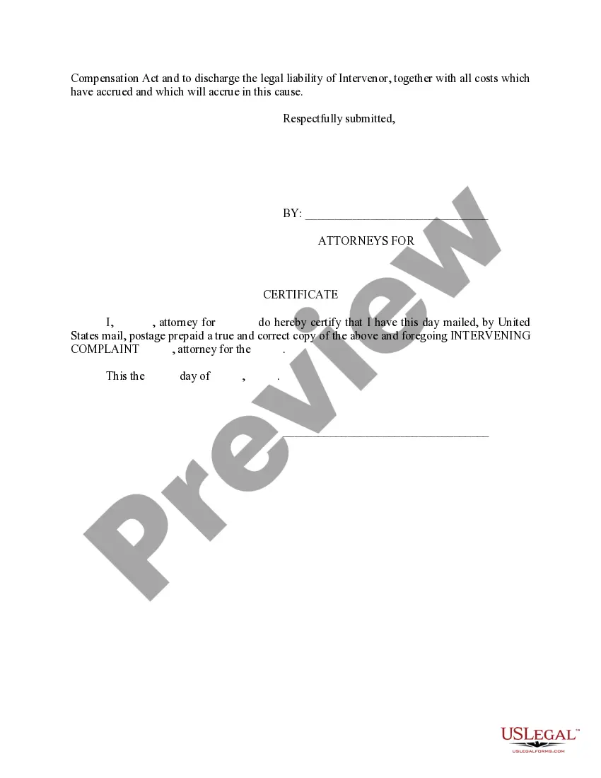 Preview Intervening Complaint