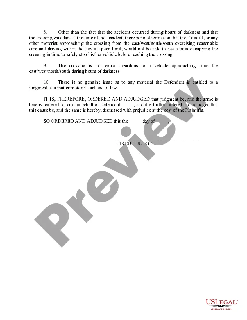 Preview Order Granting Motion for Summary Judgment