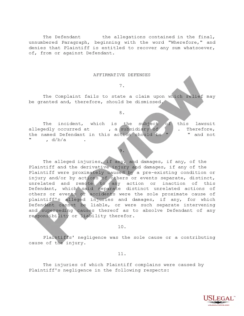 Get Answer and Defenses Preview Answer and Defenses