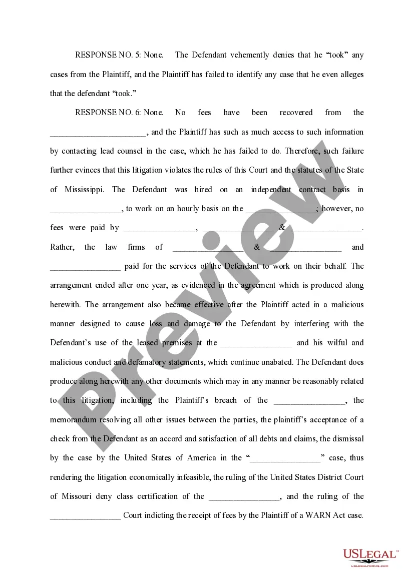 Preview Responses - Objections to Requests for Productions of Documents