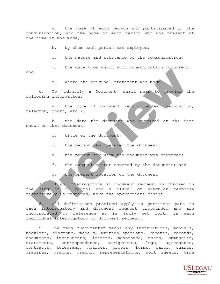 Get Plaintiff's First Set of Interrogatories and Requests for Production of Documents to Defendant Preview Plaintiff's First Set of Interrogatories and Requests for Production of Documents to Defendant