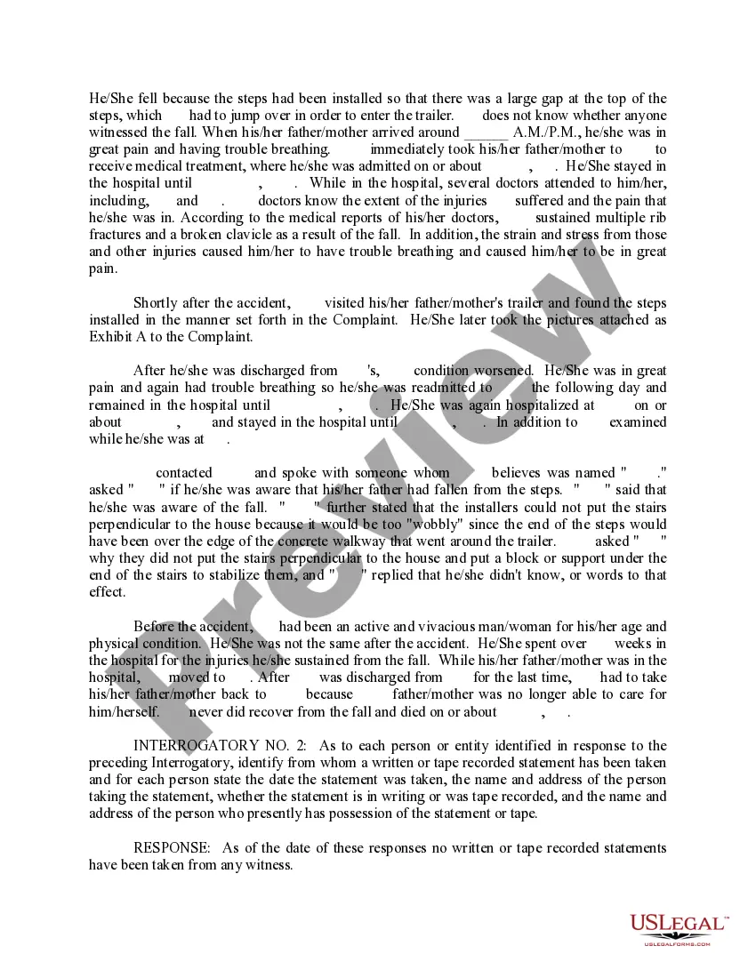 Preview Response to First Set of Interrogatories