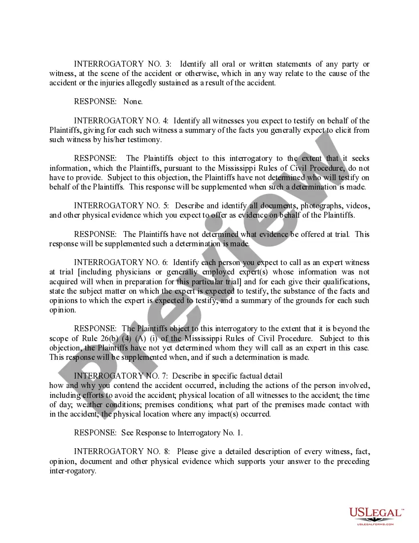 Preview Response to First Set of Interrogatories