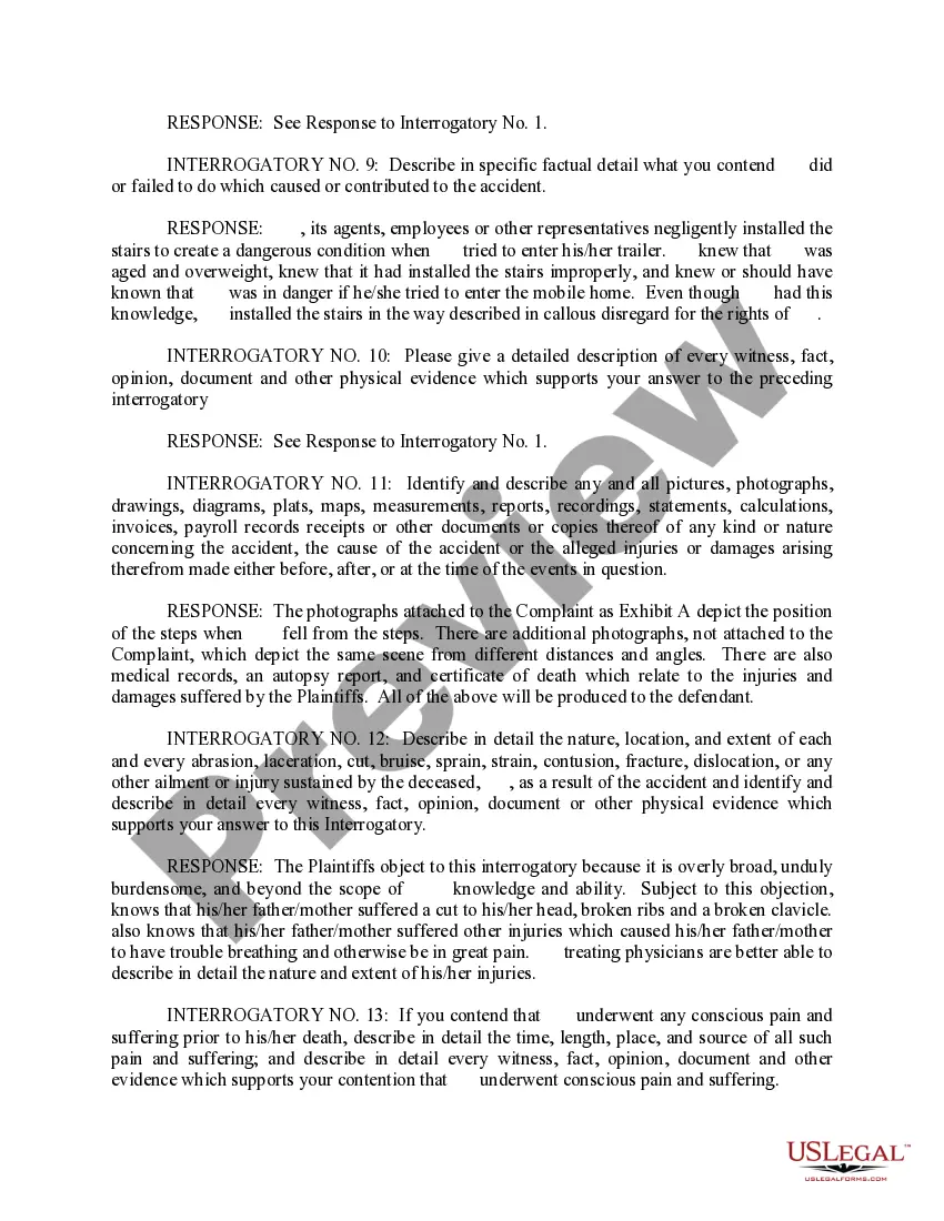 Preview Response to First Set of Interrogatories