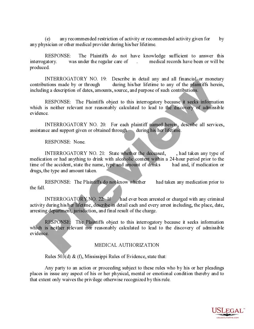 Preview Response to First Set of Interrogatories