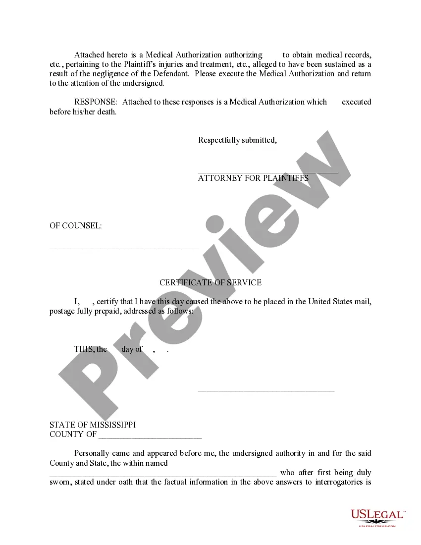 Preview Response to First Set of Interrogatories