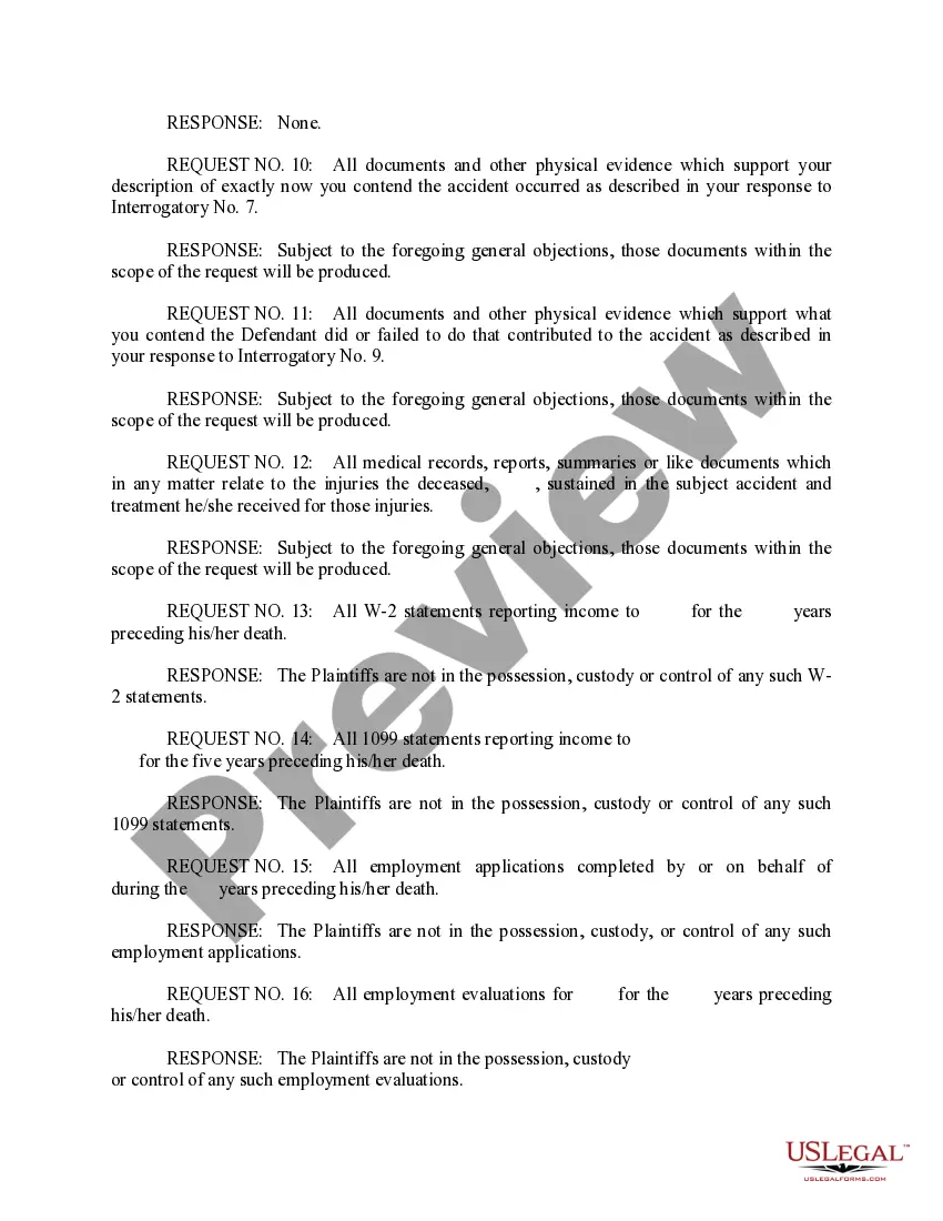 Preview Response to First Request for Production of Documents