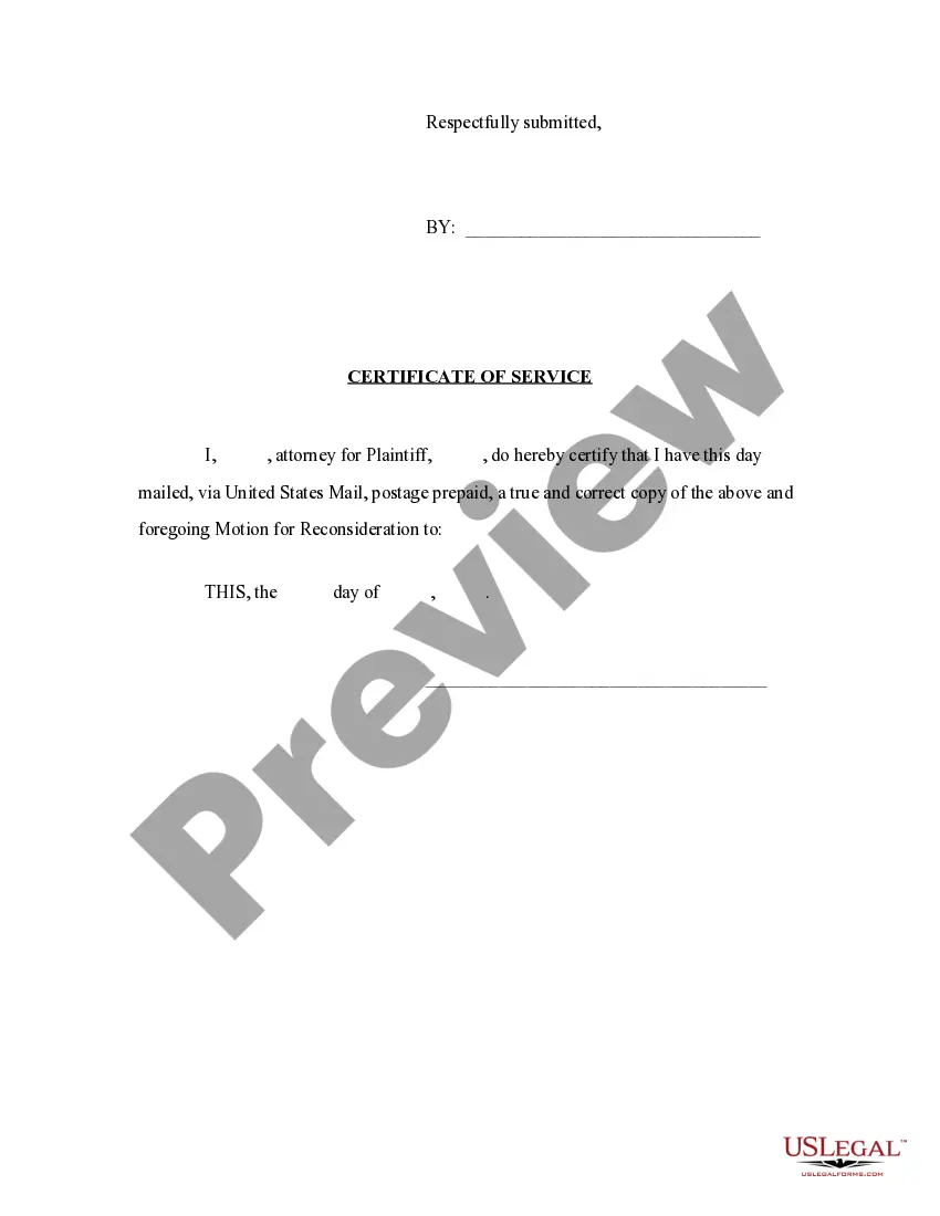 Preview Motion for Reconsideration