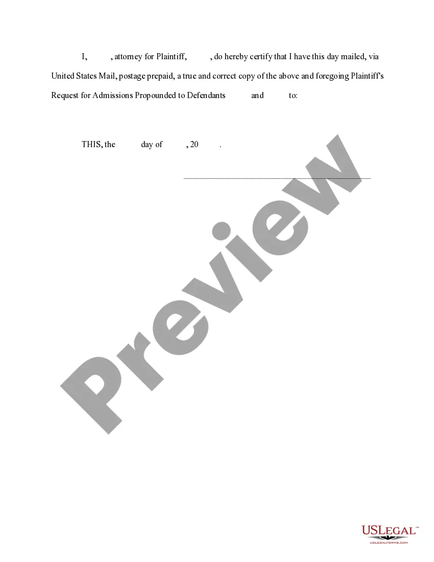 Preview Plaintiff's Requests for Admissions Propounded to Defendants