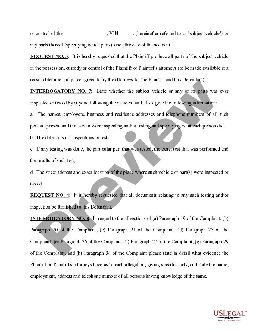 Preview Interrogatories and Request for Production