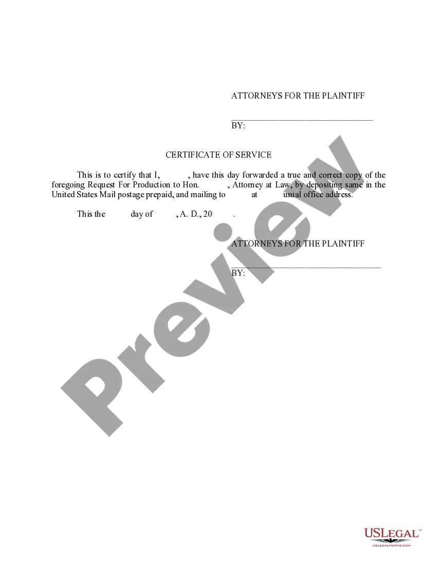 Preview Request for Production