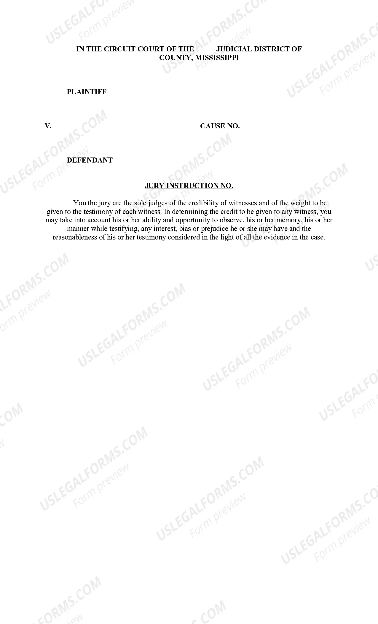 Preview Plaintiff's Jury Instructions - Auto Accident