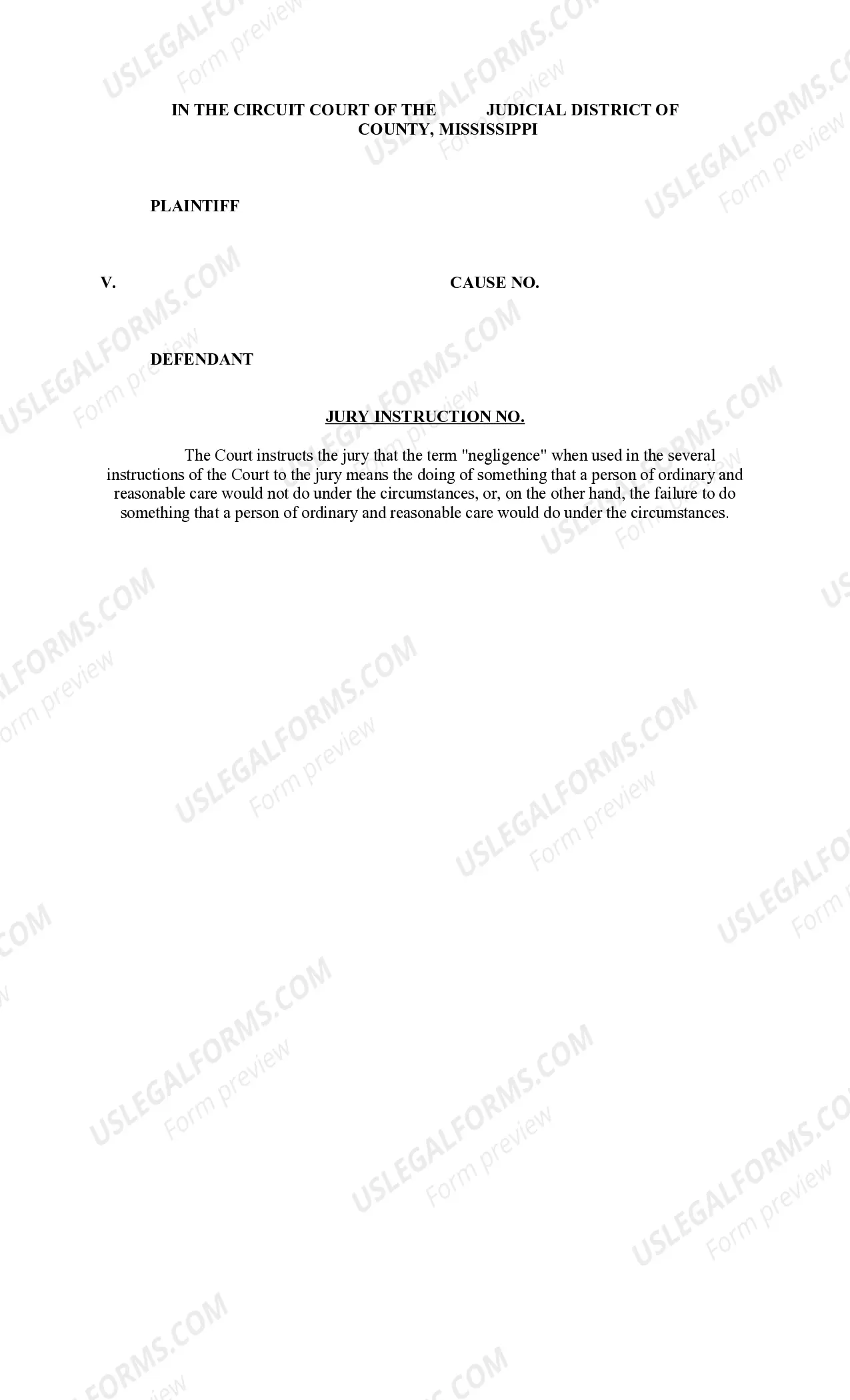 Preview Plaintiff's Jury Instructions - Auto Accident