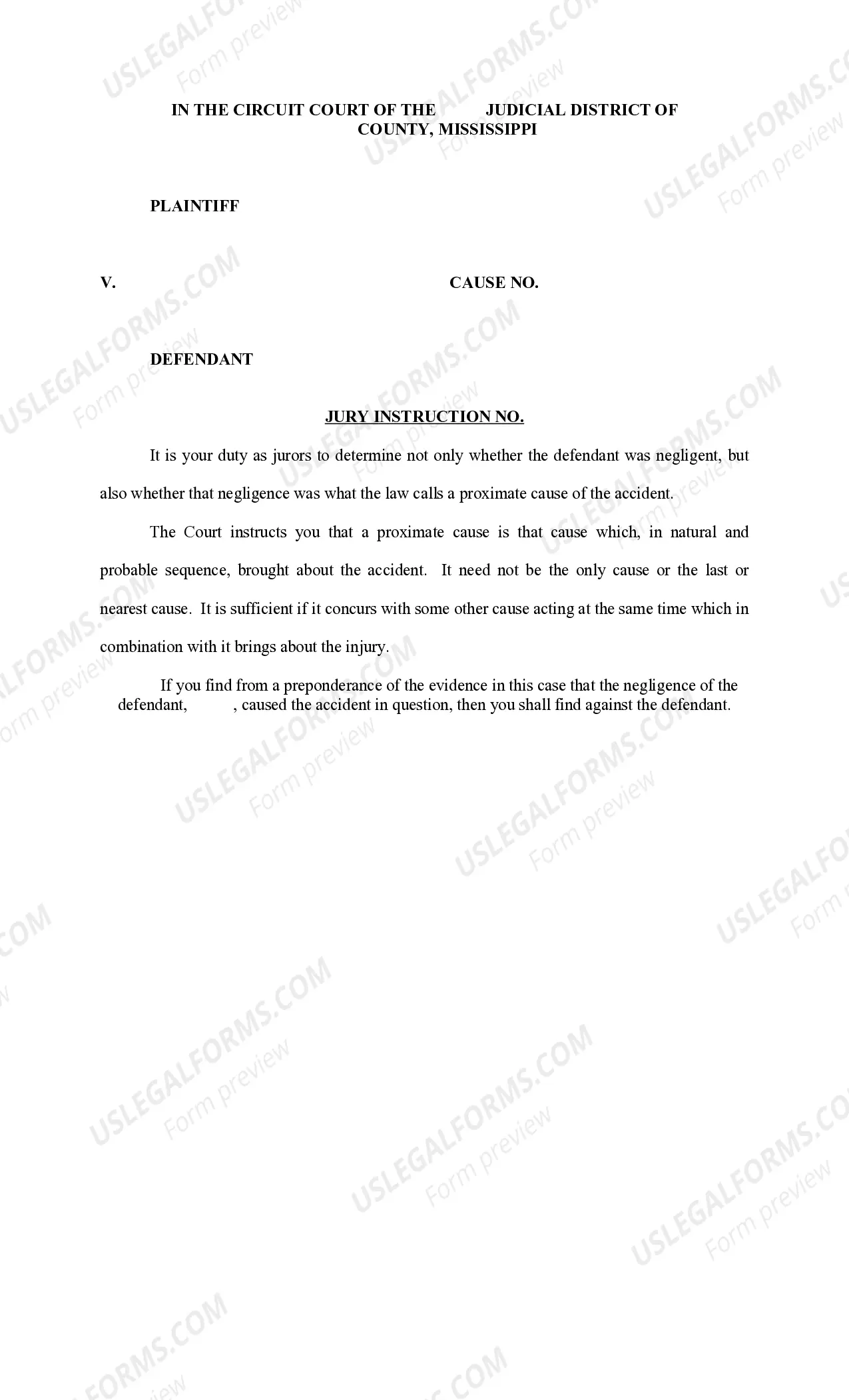 Preview Plaintiff's Jury Instructions - Auto Accident