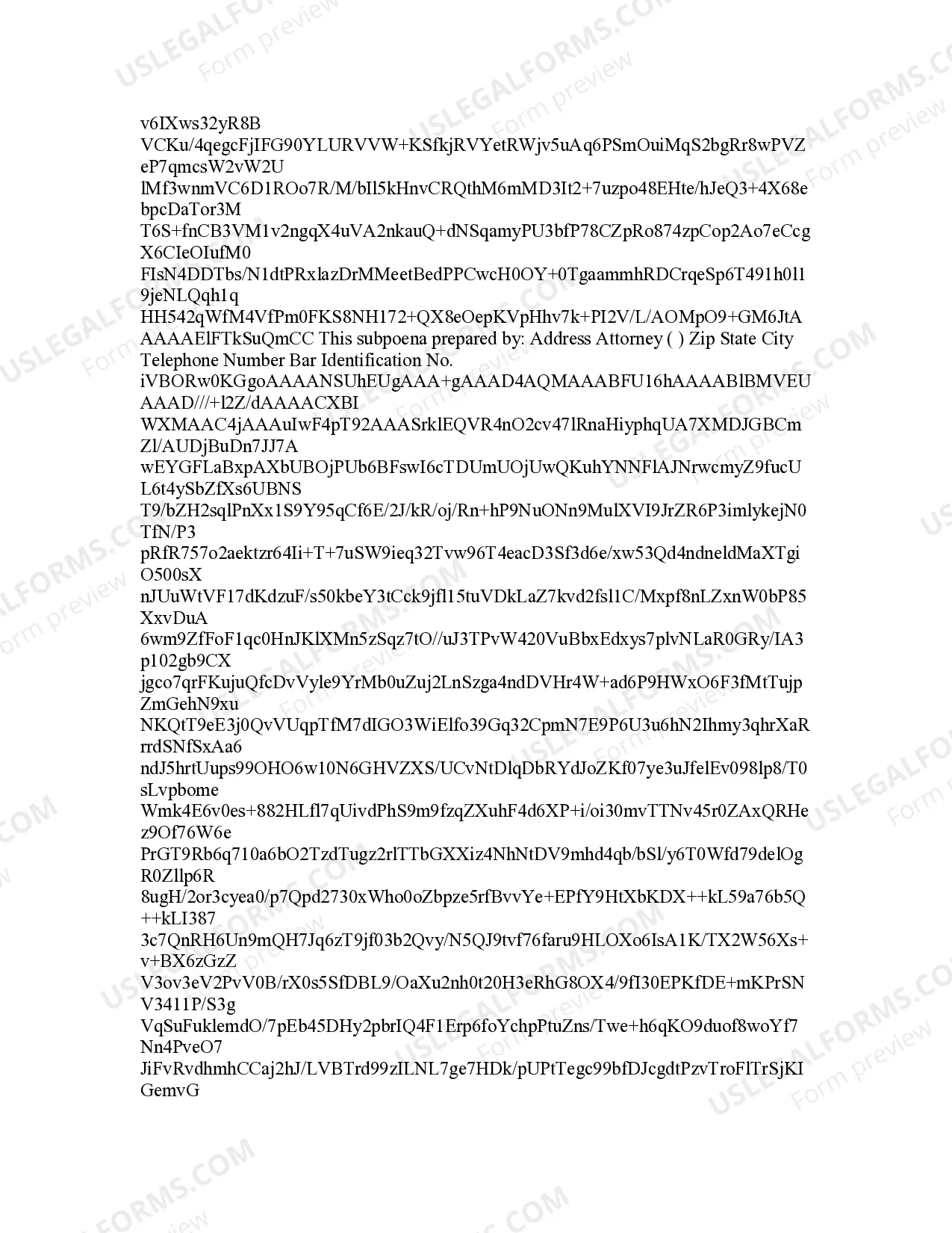 Preview Subpoena for Taking Deposition