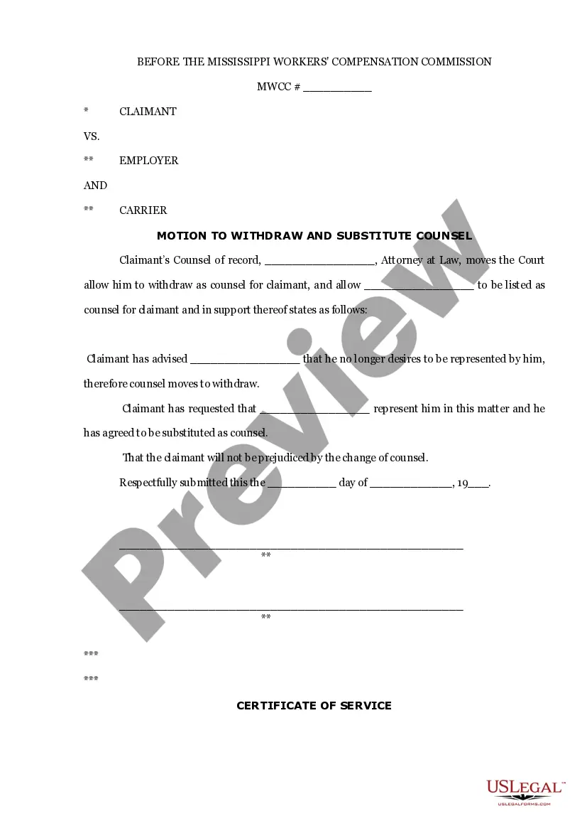 Preview Motion to Withdraw and Substitute Counsel