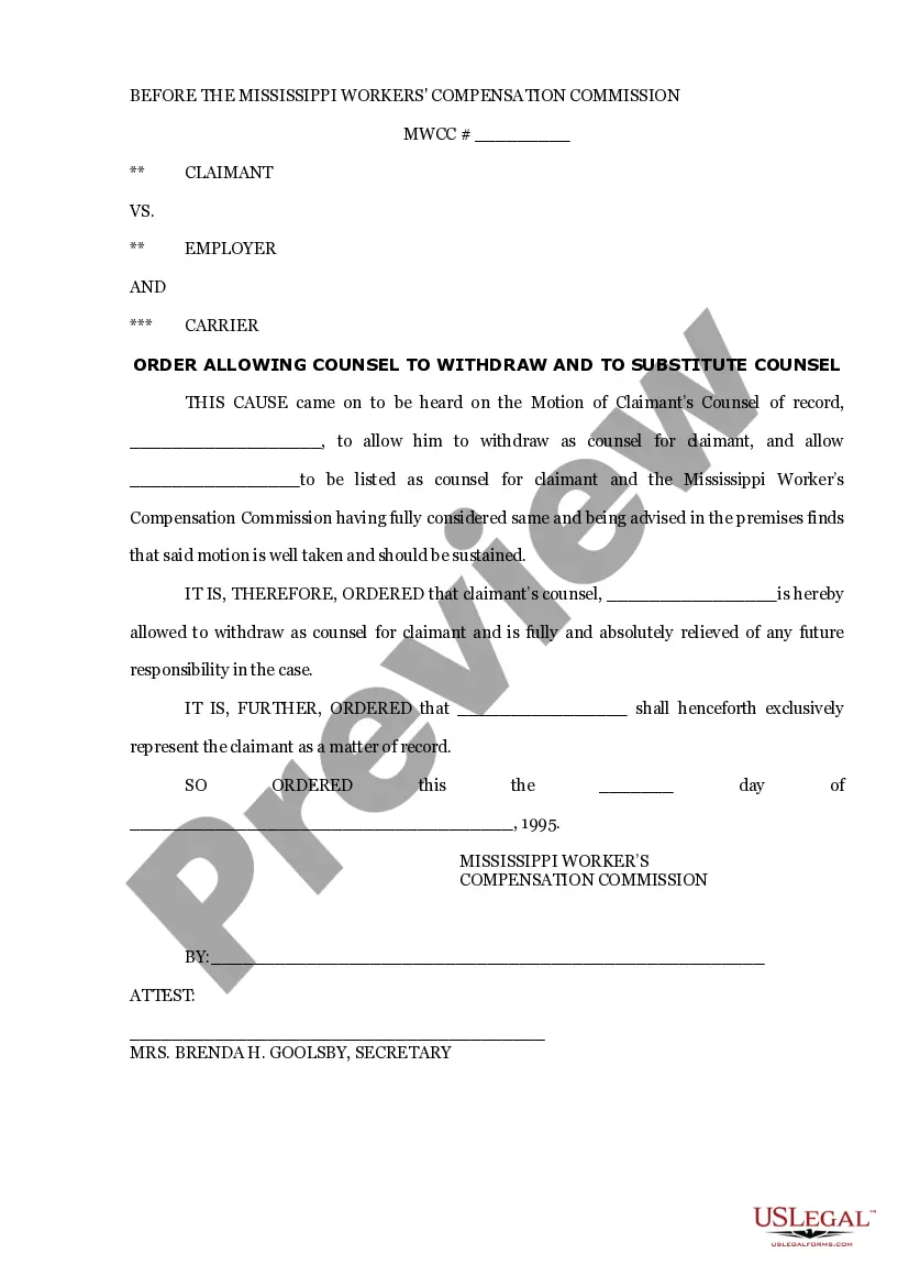 Preview Motion to Withdraw and Substitute Counsel