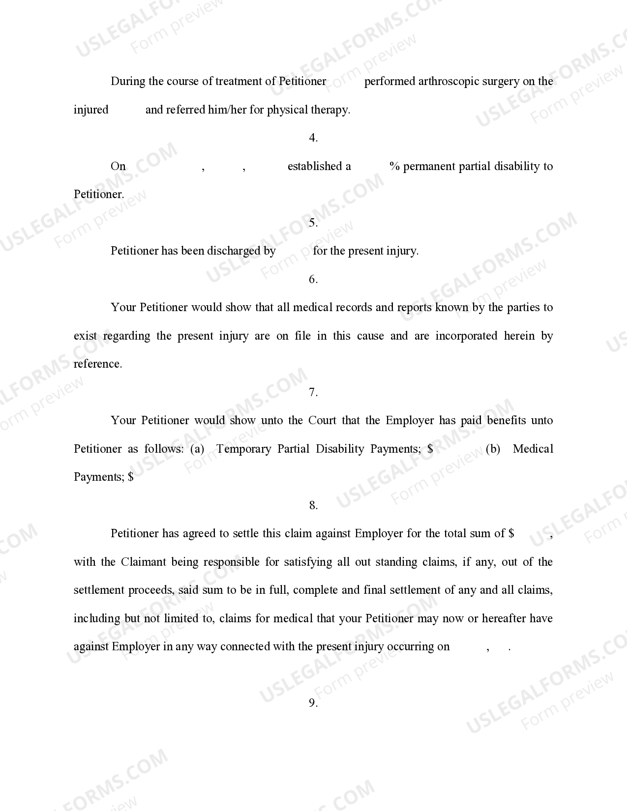 Petition for Approval of Settlement Under Section 71329 of