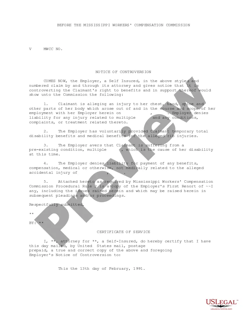 Preview Notice of Controversion