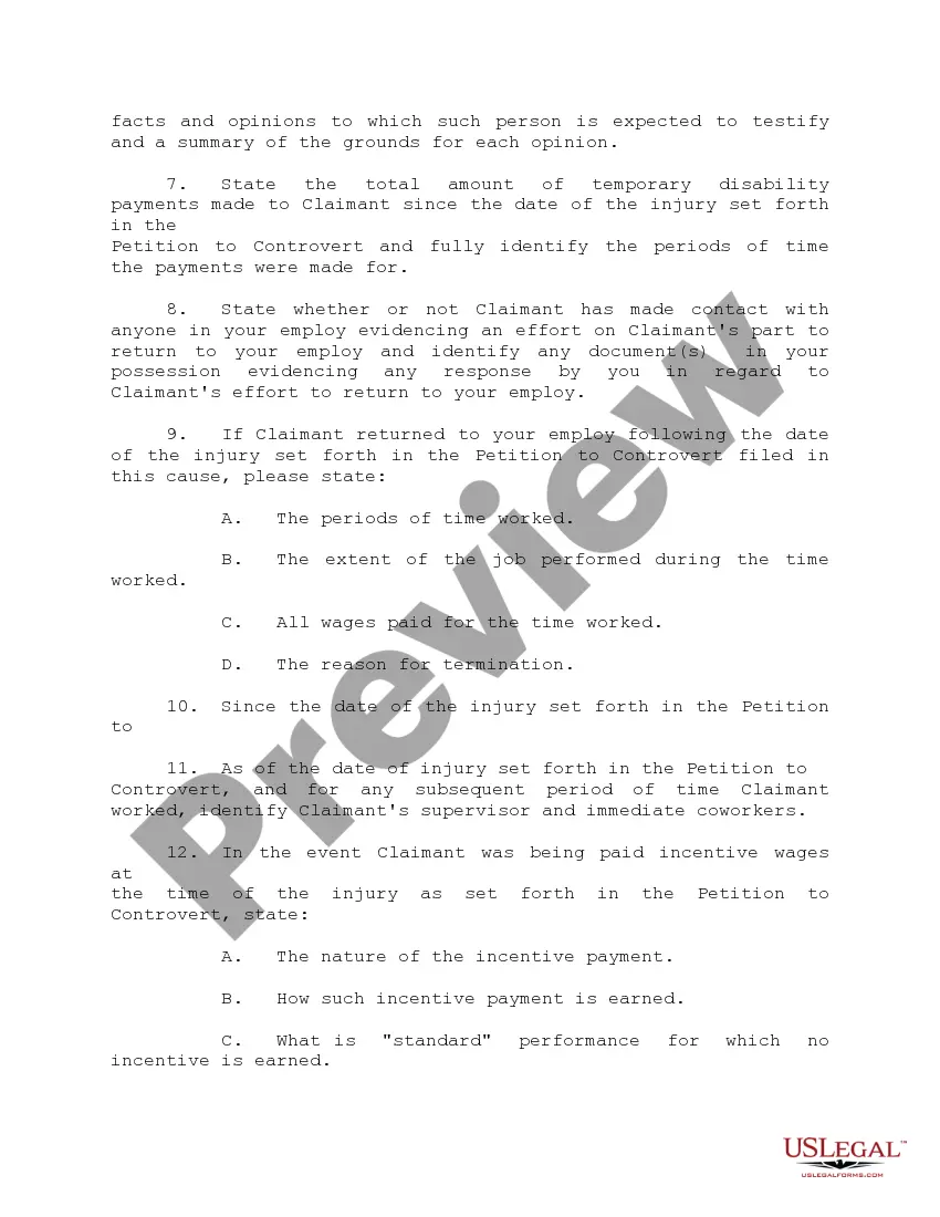 Get Claimant's Interrogatories Propounded to Employer and Carrier Preview Claimant's Interrogatories Propounded to Employer and Carrier