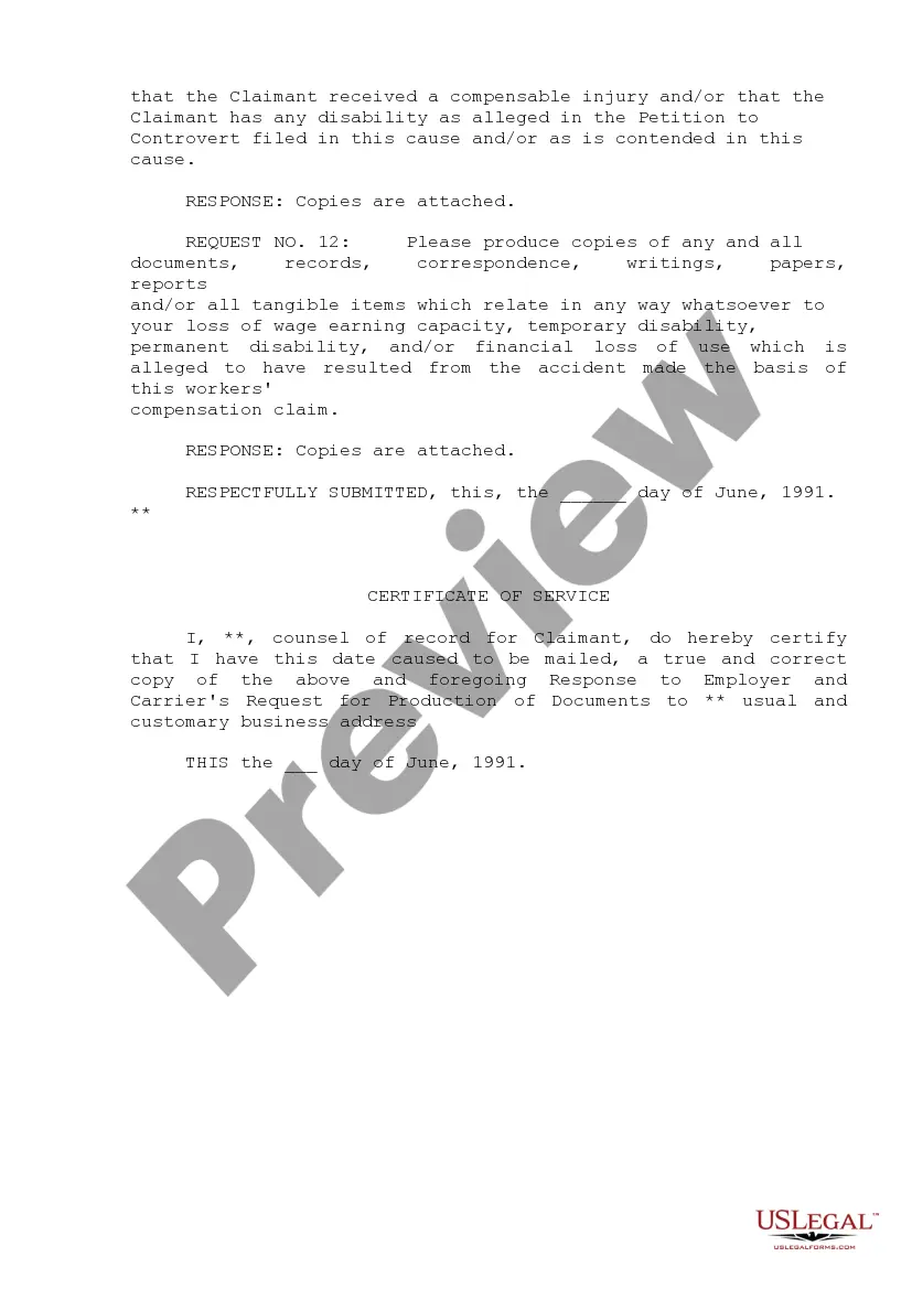Get Claimant Answers to First Set of Requests for Production of Documents Preview Claimant Answers to First Set of Requests for Production of Documents