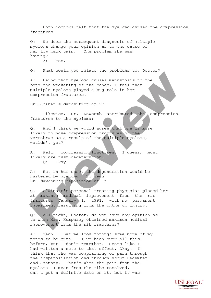 Preview Brief of Appellant - Employer and Carrier