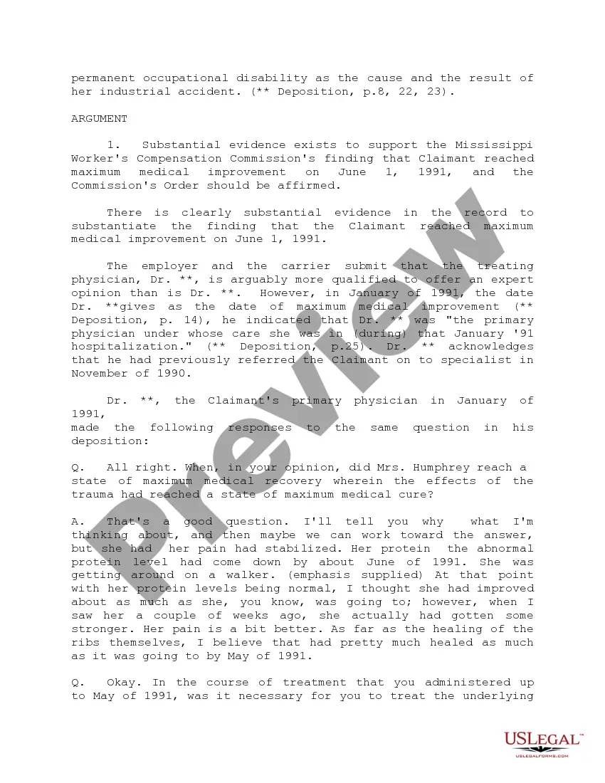 Preview Brief of Appellee / Claimant