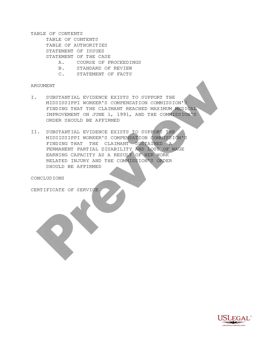 Preview Brief of Appellee / Claimant