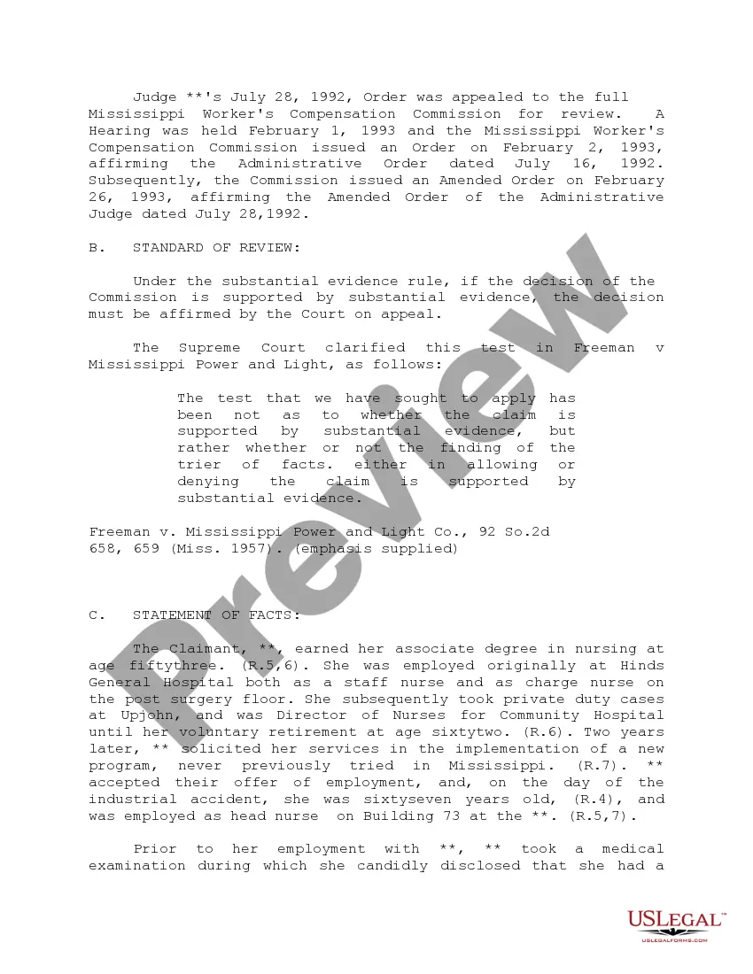 Preview Brief of Appellee / Claimant