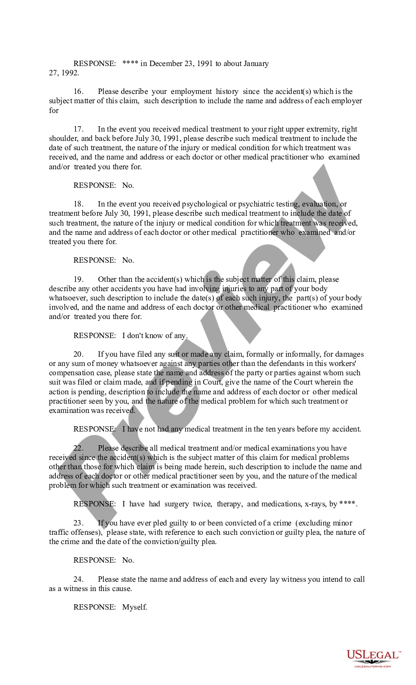 Mississippi Claimant S Answers To First Set Of Interrogatories And Requests For Production Of