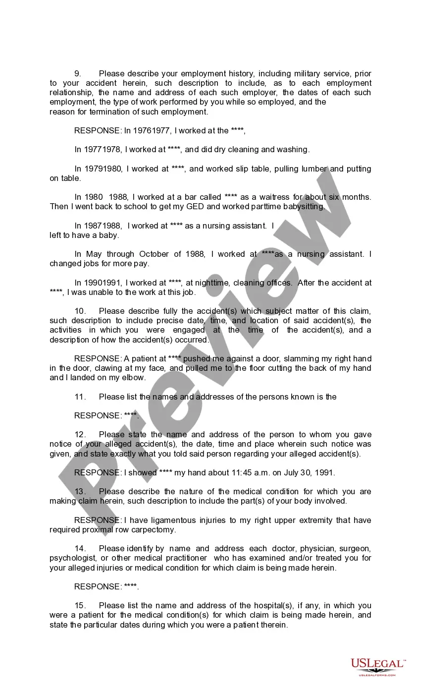 Preview Claimant's Answers to First Set of Interrogatories and Requests for Production of Documents