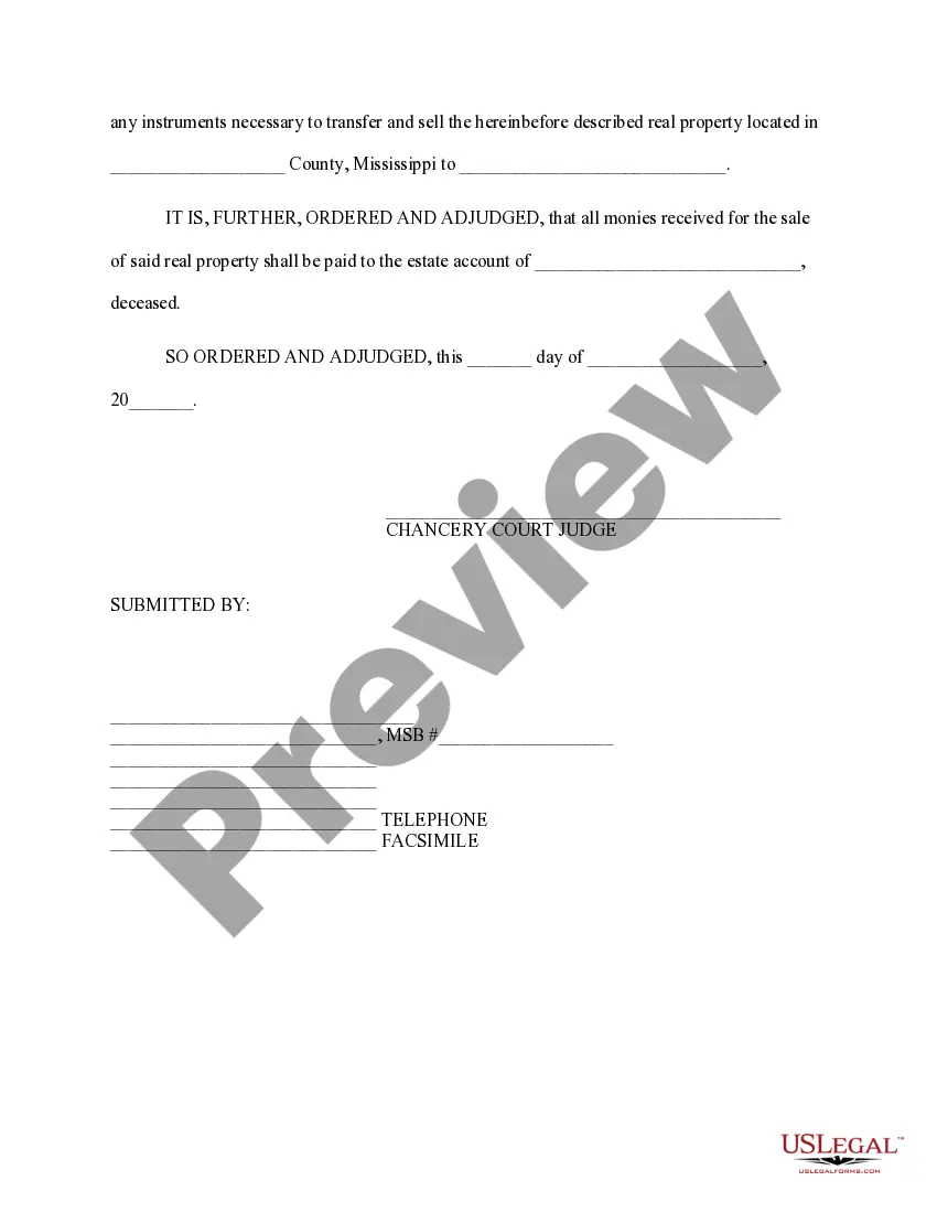 Preview Order Granting Petition for Authority to Sell Real Property