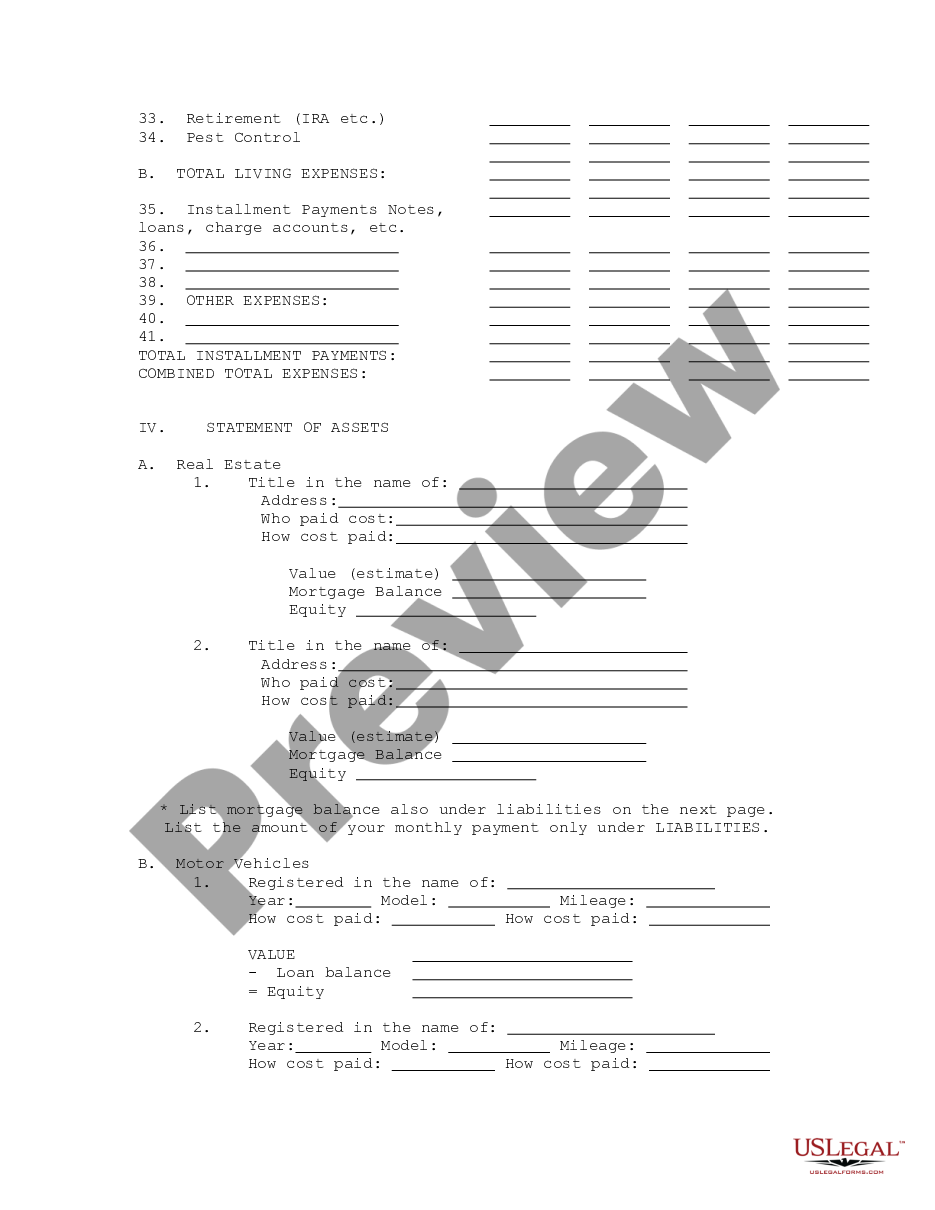 Mississippi Financial Statement 805 Form US Legal Forms