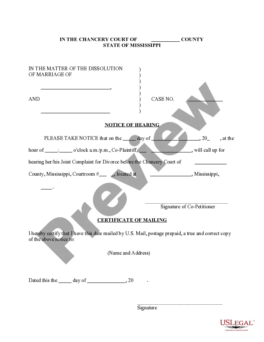 Preview Notice of Trial