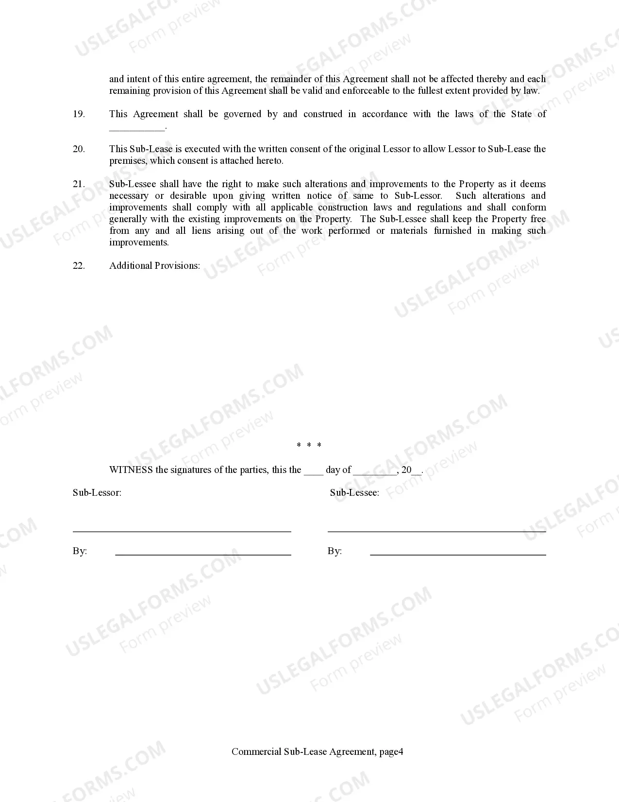Preview Commercial Sublease