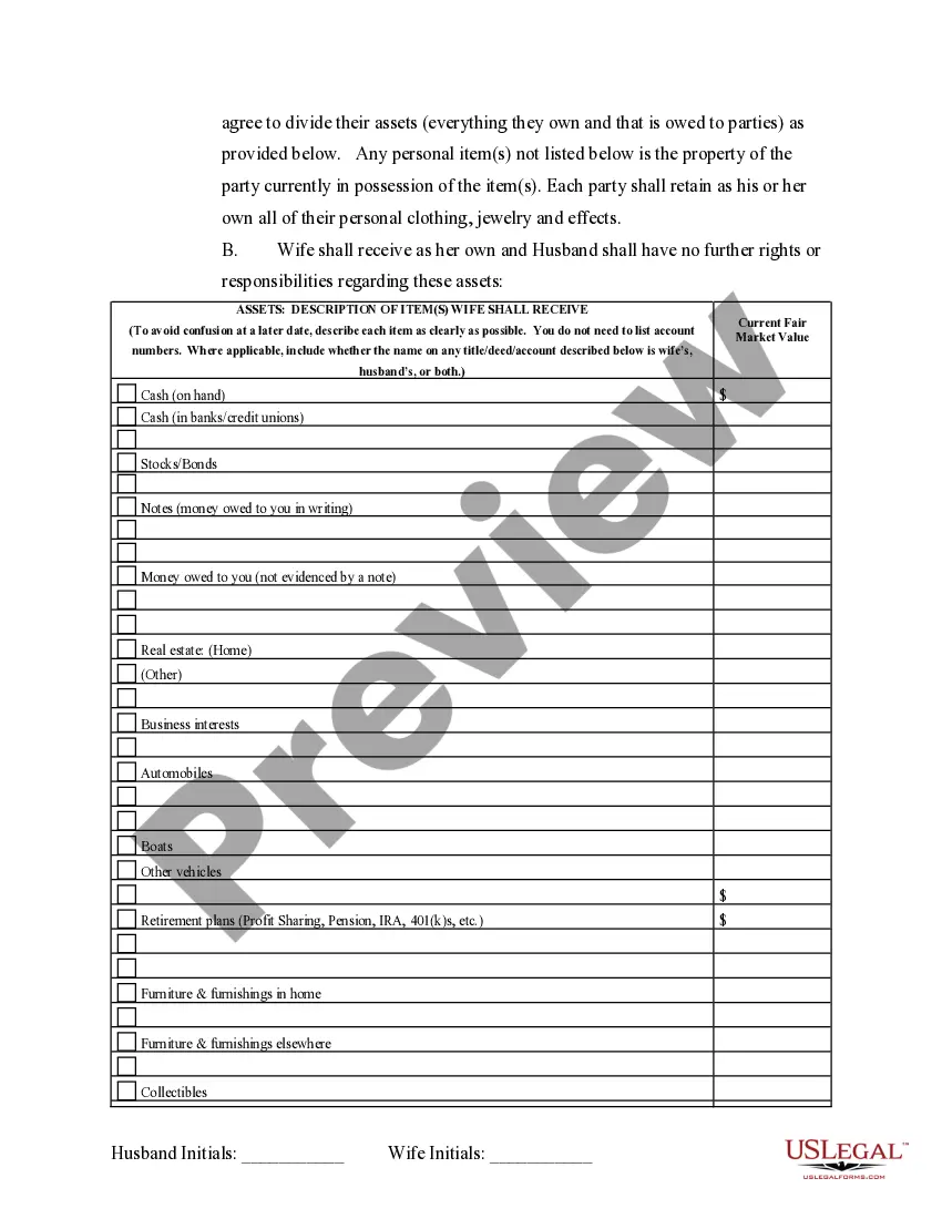 Preview Separation and Property Settlement Agreement - Minor Children