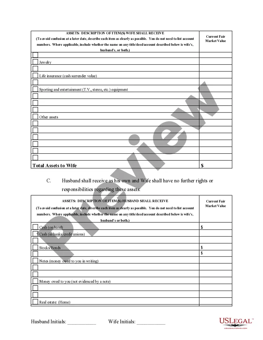 Preview Separation and Property Settlement Agreement - Minor Children