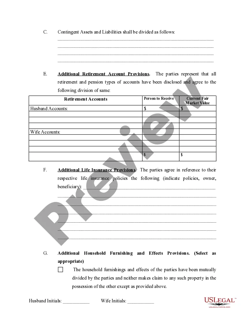 Preview Separation and Property Settlement Agreement - Minor Children