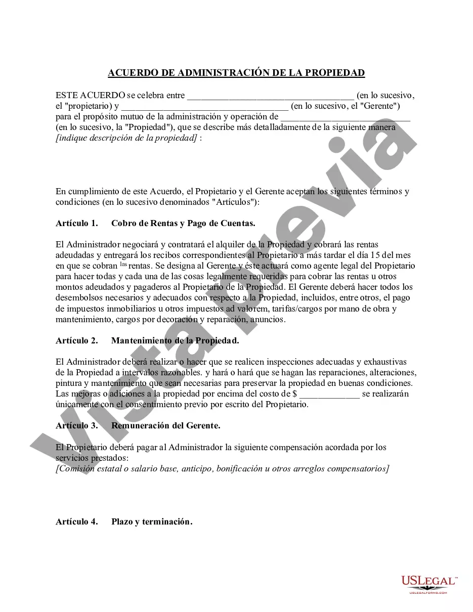 Preview Acuerdo de administrador de la propiedad
