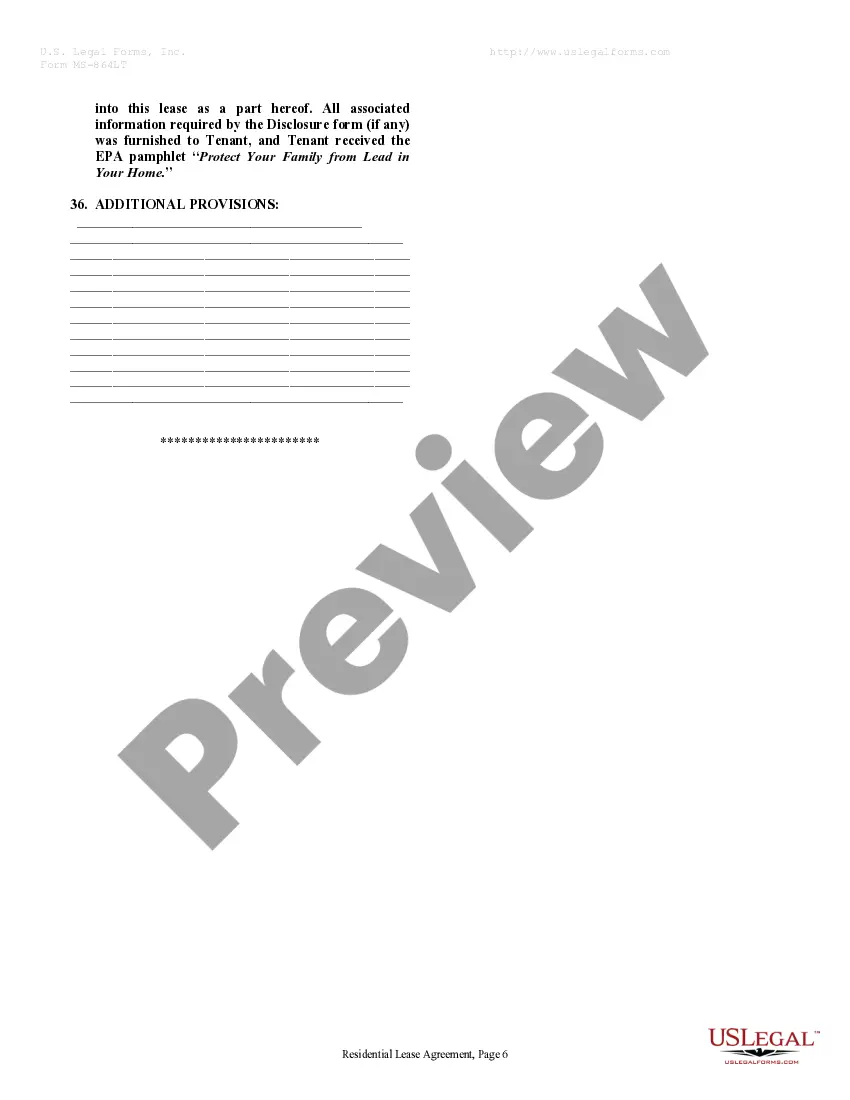 Preview Residential Rental Lease Agreement