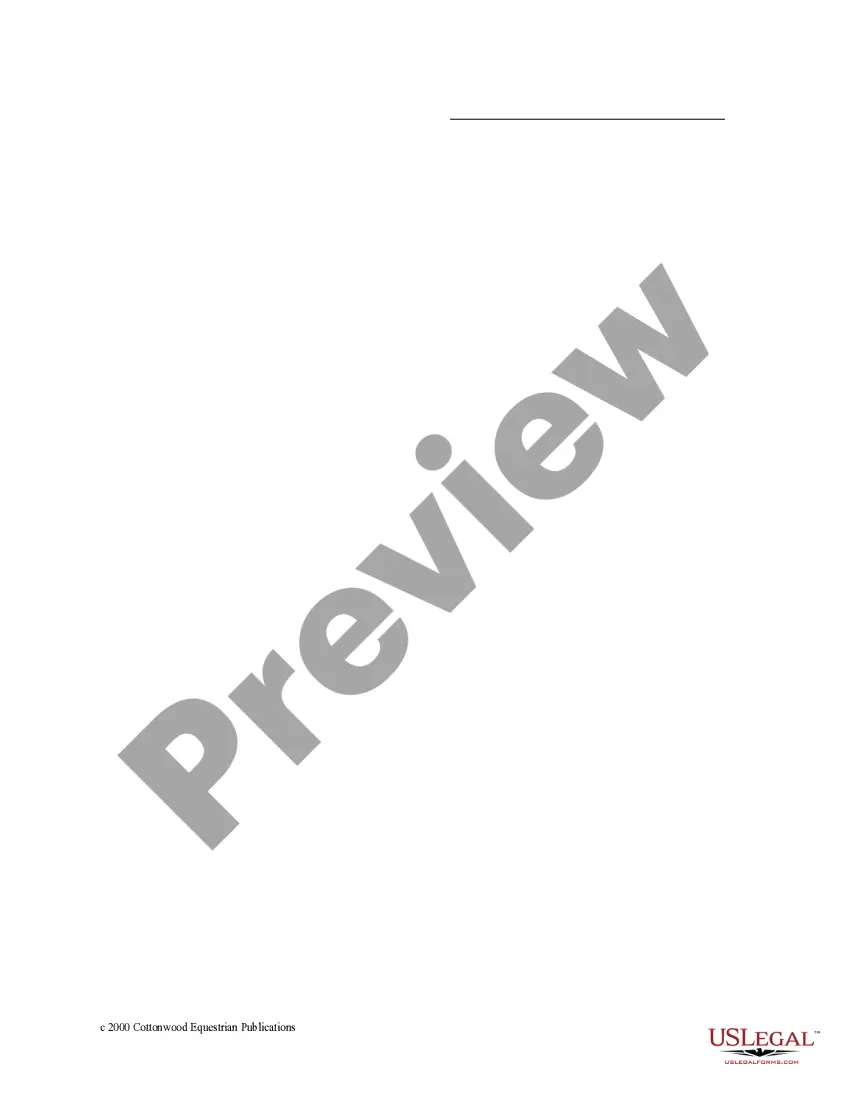 Preview Mississippi Horse Equine Forms Package