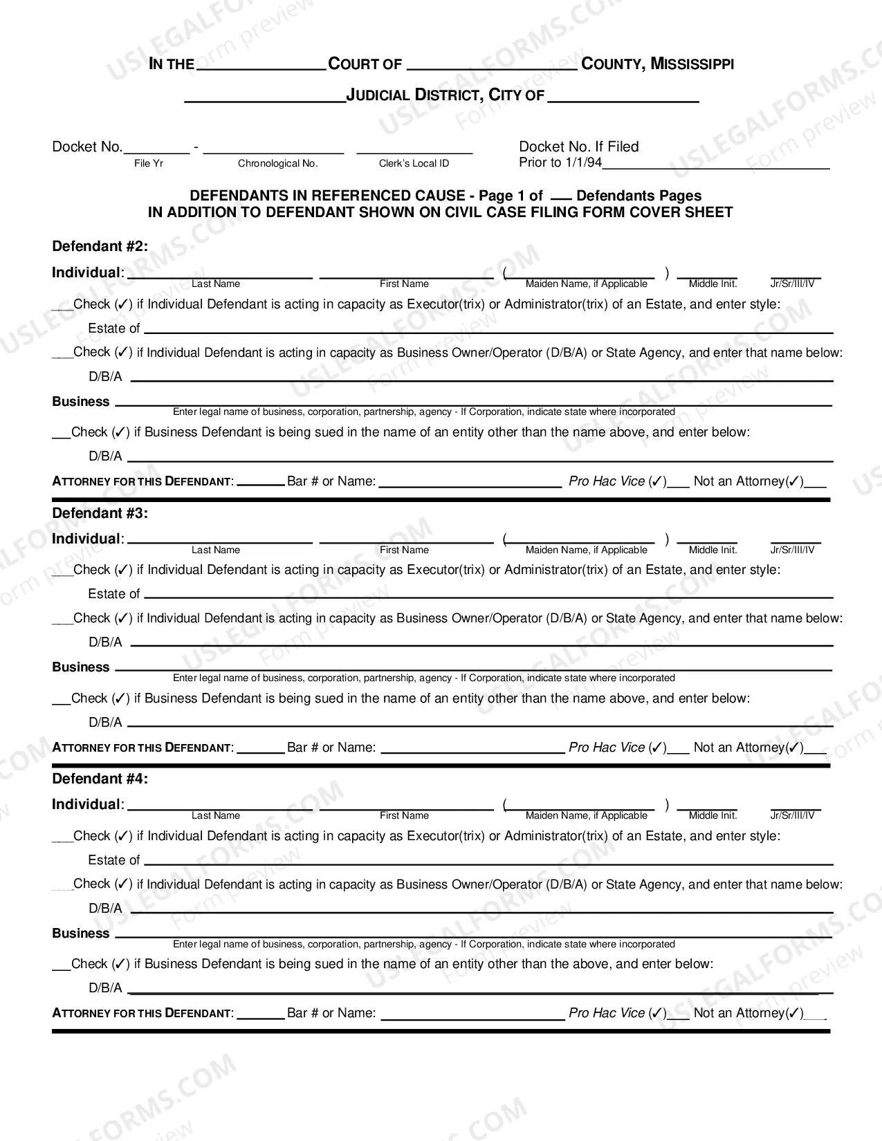 Preview Civil Cover Sheet