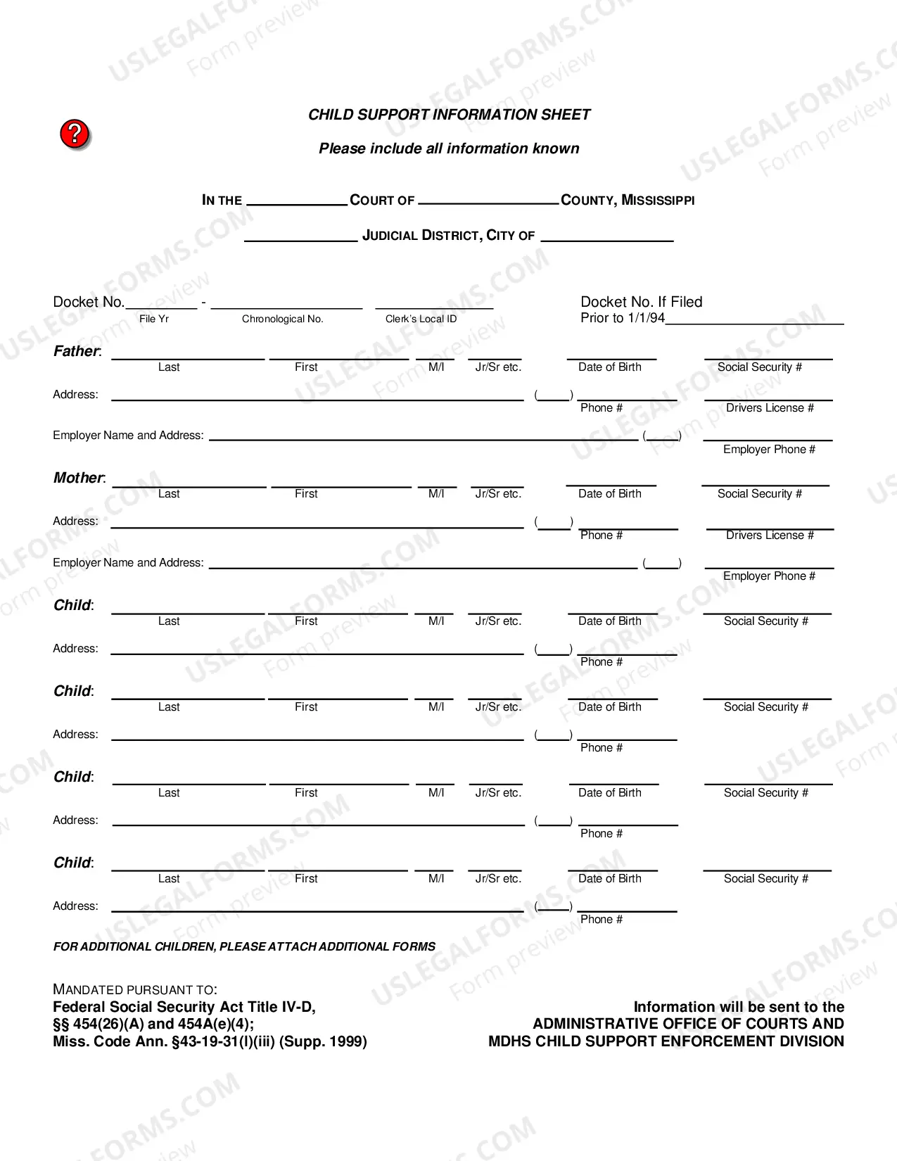Preview Civil Cover Sheet