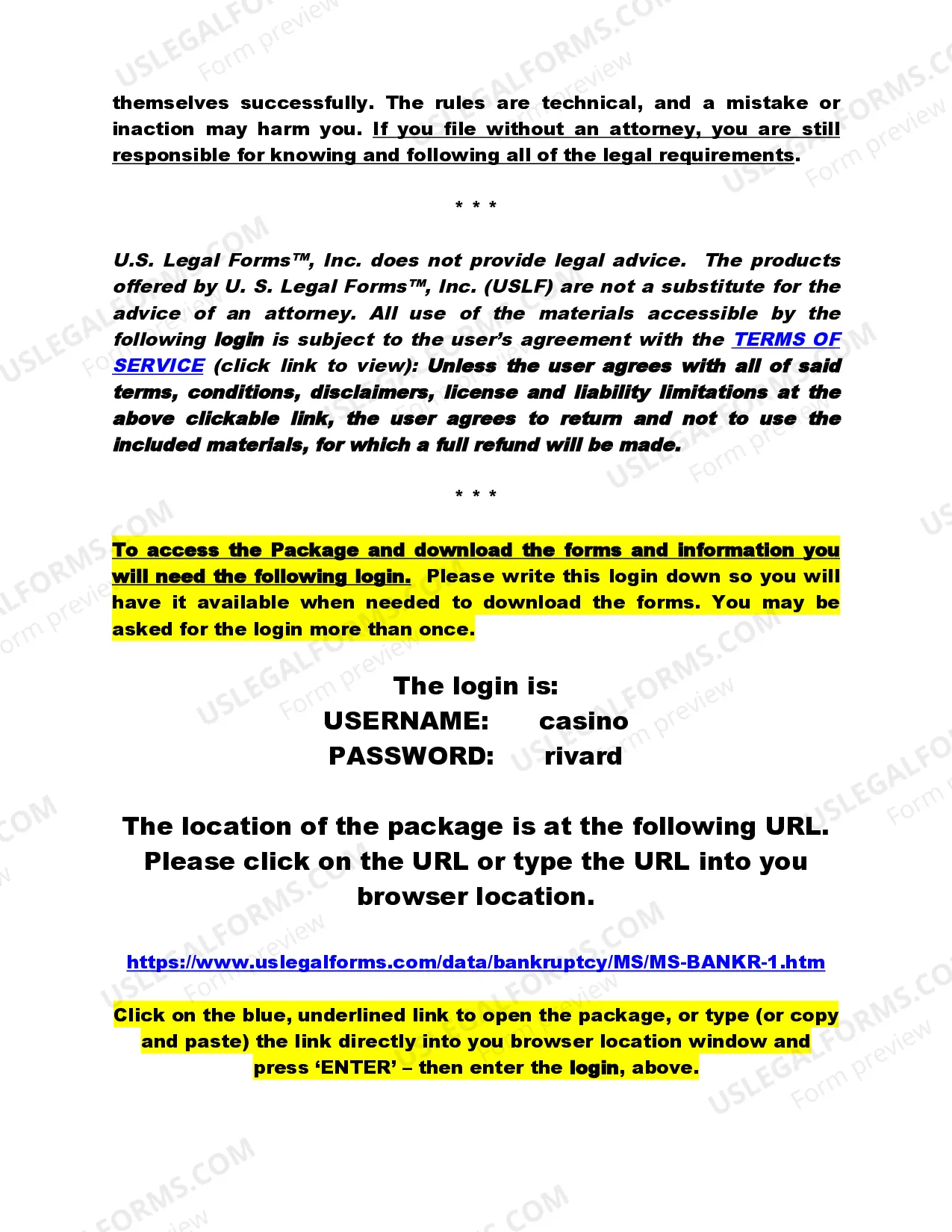 Preview Mississippi Northern District Bankruptcy Guide and Forms Package for Chapters 7 or 13