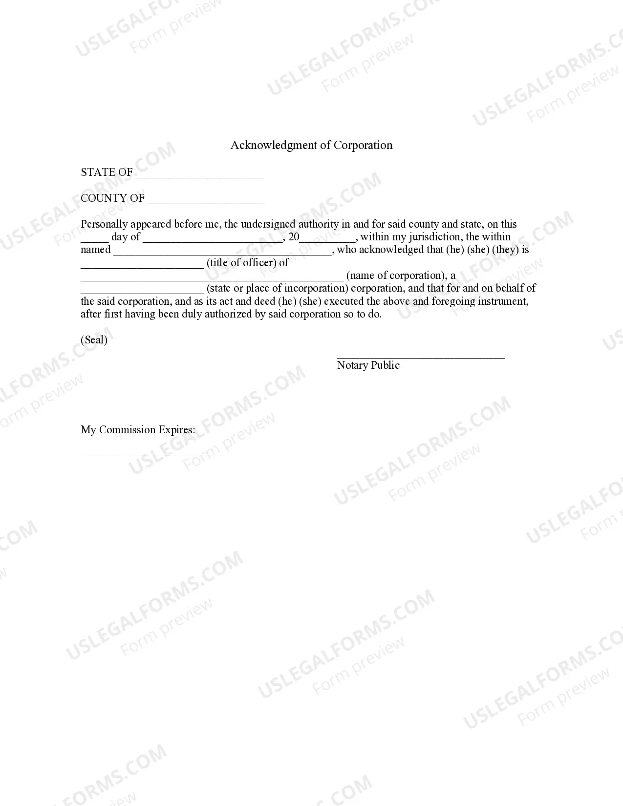 Preview Bill of Sale without Warranty by Corporate Seller