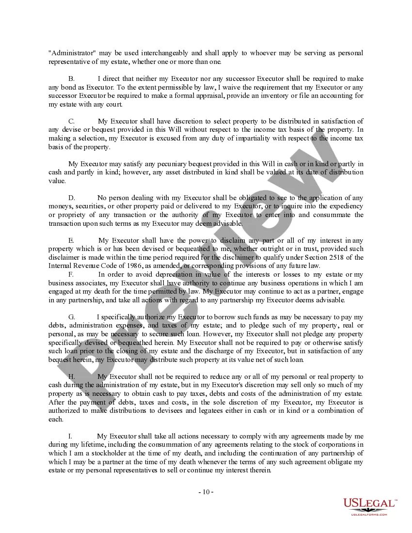 Preview Complex Will with Credit Shelter Marital Trust for Large Estates