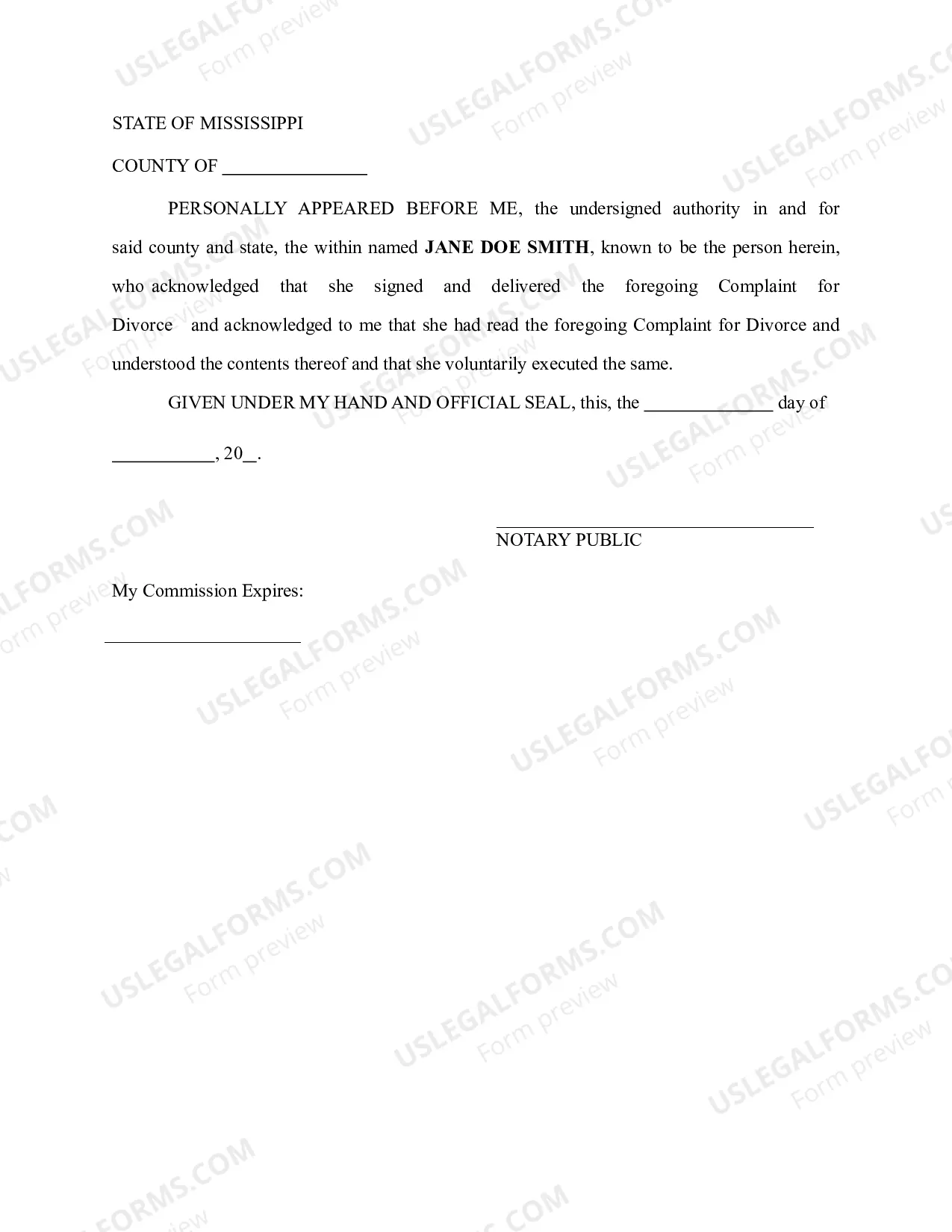 Preview Complaint for Divorce involving psychiatric care of Defendant
