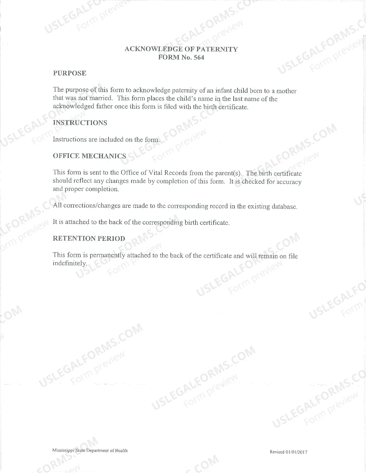 Preview Acknowledgement of Paternity